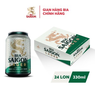 Thùng 24 lon bia SÀI GÒN LAGER - SABECO - 330ml/lon
