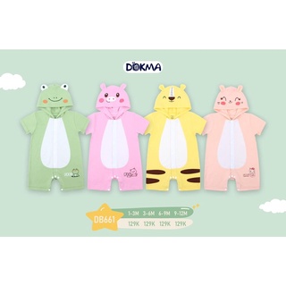 Bộ bodysuit cài giữa cộc tay phối mũ thú DB661 hiệu Dokma size 1 - 12M Tiệm Nhà Sóc