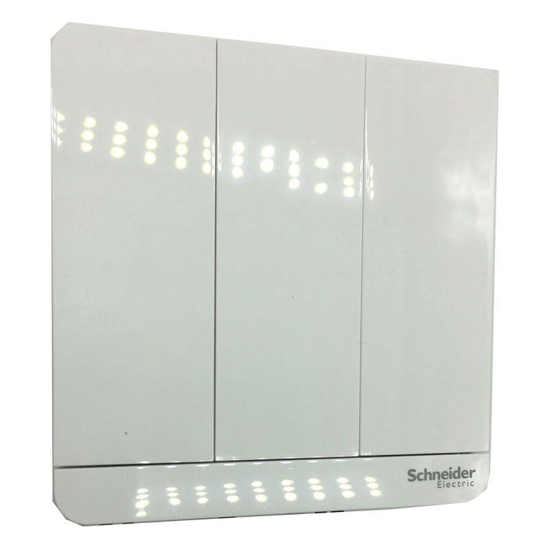 Bộ công tắc ba 1 chiều Schneider E8333L1LED_WE_G19 - 16A có đèn LED hiển thị màu trắng dòng AvatarON