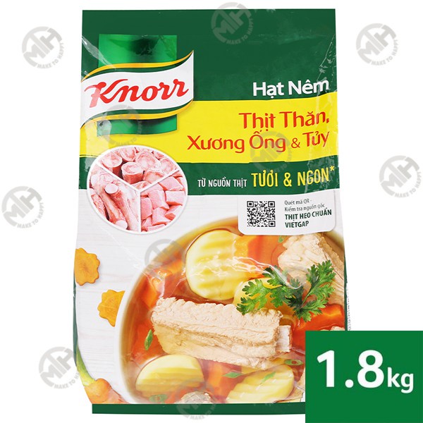 HẠT NÊM THỊT THĂN & XƯƠNG ỐNG KNORR 1.8KG, KNORR 900GR TẶNG 1 GÓI 150GR.