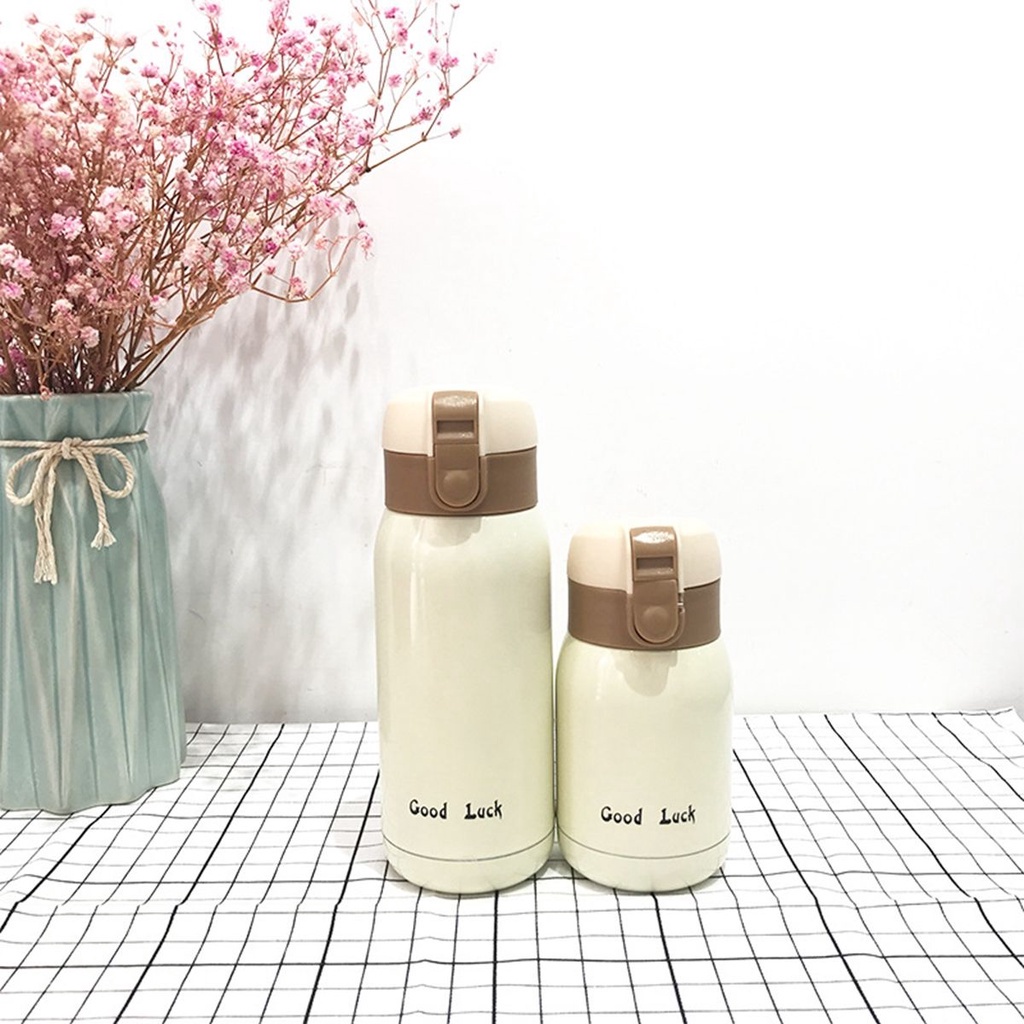 Bình Nước Giữ Nhiệt Bằng Thép Không Gỉ 200ml Họa Tiết Hoạt Hình Nhiều Màu Sắc Dễ Thương Cho Bé