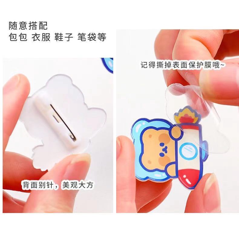 Trâm Cài Áo Hình Phi Hành Gia Hoạt Hình Bằng Acrylic