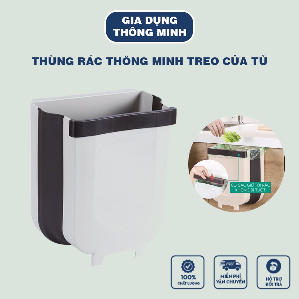 [Treo Cánh Tủ Co Giãn] Thùng rác thông minh treo cửa tủ/xe ô tô, thùng rác gấp gọn.