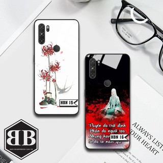 Ốp lưng kính cường lực Vsmart Active 3 hoa bỉ ngạn siêu xinh