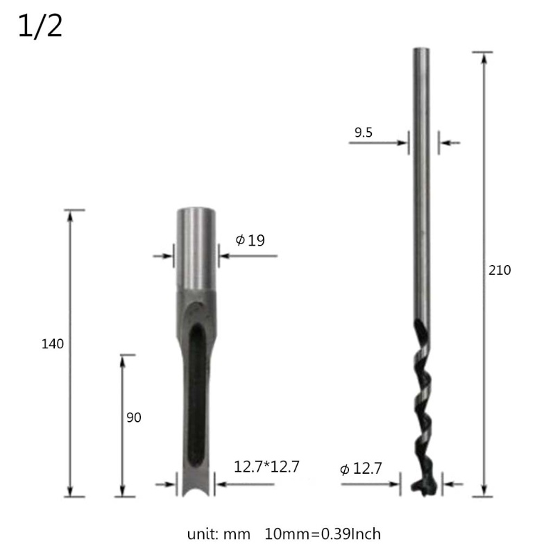 Mũi Khoan Lỗ Hình Vuông 3 / 8 &quot;1 / 2&quot; 3 / 8 &quot;5 / 16&quot; 1 / 4 &quot;HSS Dành Cho Làm Gỗ
