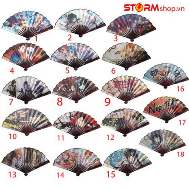 Quạt vải anime manga các loại truyện như hình