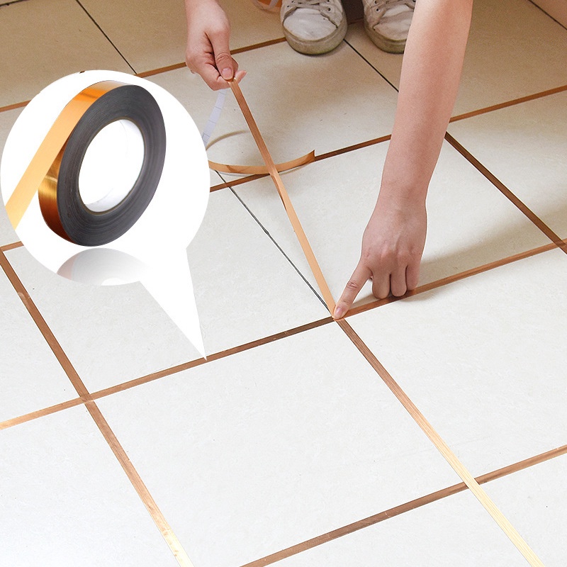 Cuộn Băng Dính Viền Gạch Men / Gạch Hoa Dài 50m Chống Thấm Nước Trang Trí Nhà Cửa