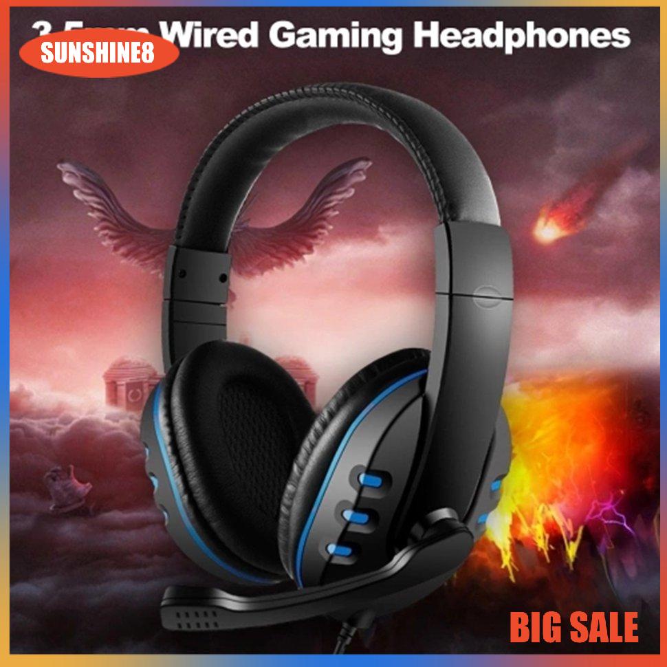 【SUN】Wired Gaming Headphones Noise Canceling Earphone Microphone Volume Control