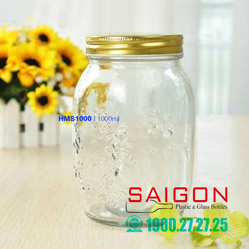 Hũ Thủy Tinh Mason Nắp Vặn Nhôm 1000ml | 500ml | 300ml | BigBuy360 - bigbuy360.vn