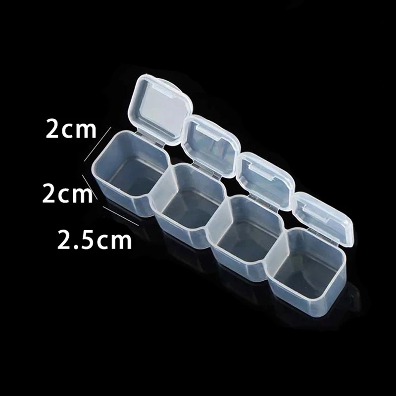 Hộp nhựa trong suốt đựng phụ kiện làm đồ trang sức có thể điều chỉnh 28 ngăn tiện dụng