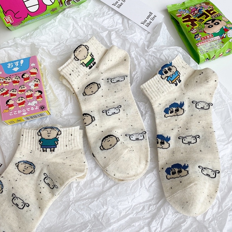Tất Cổ Vừa  Hoạ Tiết Các Nhân Vật Hoạt Hình  Chất Liệu Cotton Loại 1