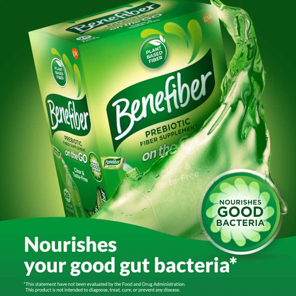 HỘP 36 gói BỘT XƠ HỖ TRỢ TIÊU HÓA Benefiber Prebiotic Fiber Supplement Powder for Digestive Health, KHÔNG VỊ, 144g