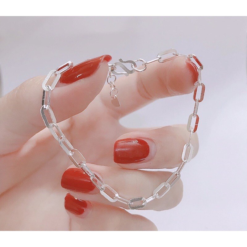 Lắc tay xích bạc thật mắt xích liền cá tính - Kho sỉ bạc Nhất Linh