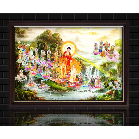 Tranh Tây Phương Tiếp Dẫn - in tranh trên vải  canvas kim sa cao cấp ko khung -khách hàng tự lồng khung