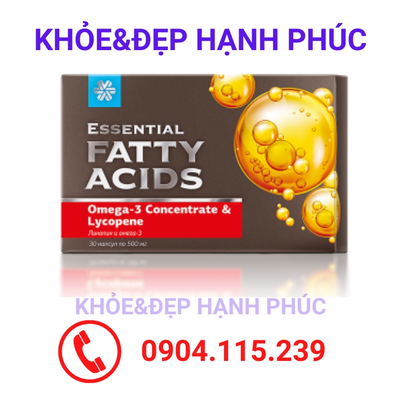 [ Hỗ trợ lòng mạch - T12/23 ] Thực phẩm bảo vệ sức khỏe Essential Fatty Omega-3 Concentrate &amp; Lycopene – 30 viên/hộp
