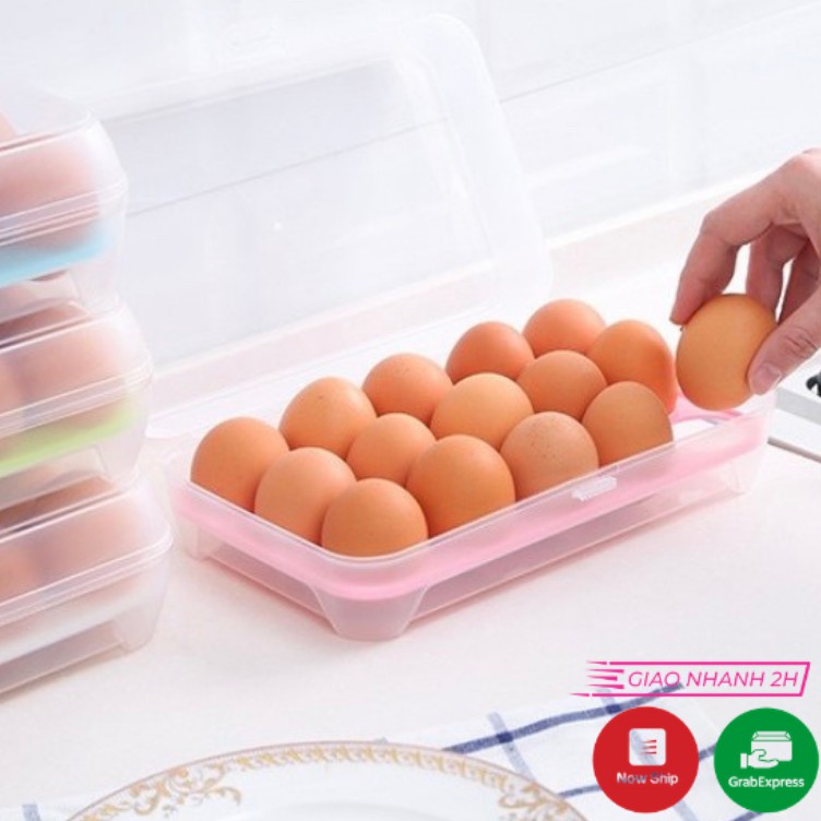 Hộp Nhựa Đựng Trứng Tiện Lợi Bảo Quản Tủ Lạnh Vỉ 15 Quả, Tiết Kiệm Không Gian, Gọn Gàng Tủ Lạnh - Gia dụng Homewares