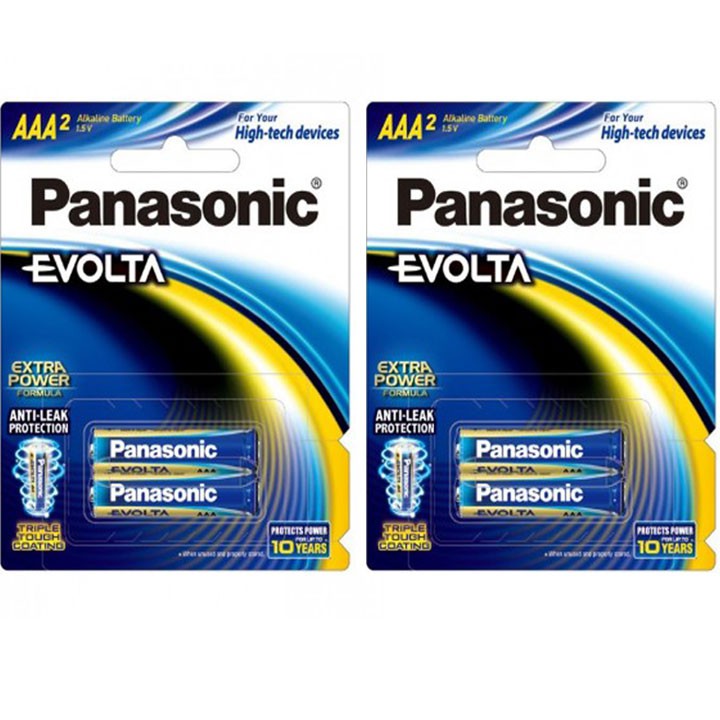 COMBO 5 VỈ PIN PANASONIC AAA ALKALINE EVOLTA LR03EG 2B VỈ 2 VIÊN.