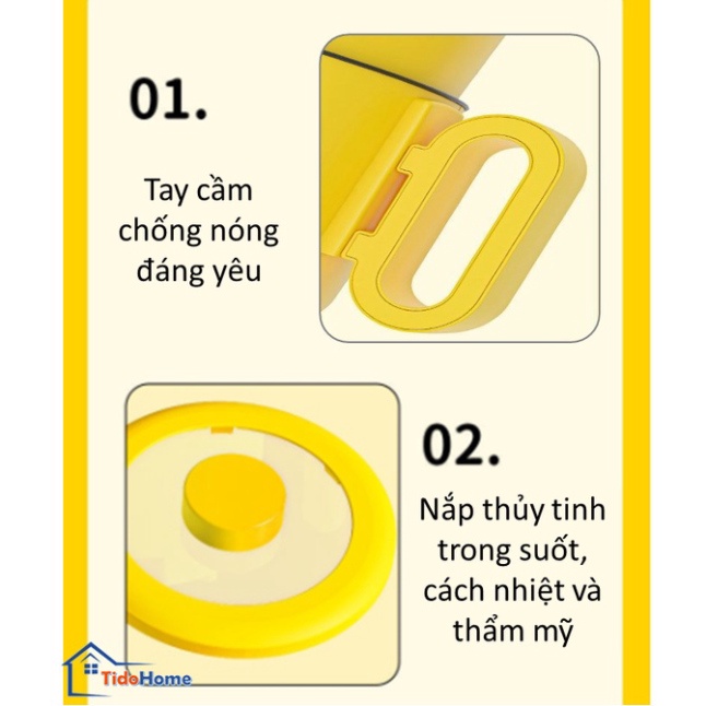 Nồi điện mini VỊT VÀNG 2 tầng đa năng nấu cơm lẩu cháo chiên xào dung tích 1,8L- Nồi lẩu mini, Ca nấu mì /