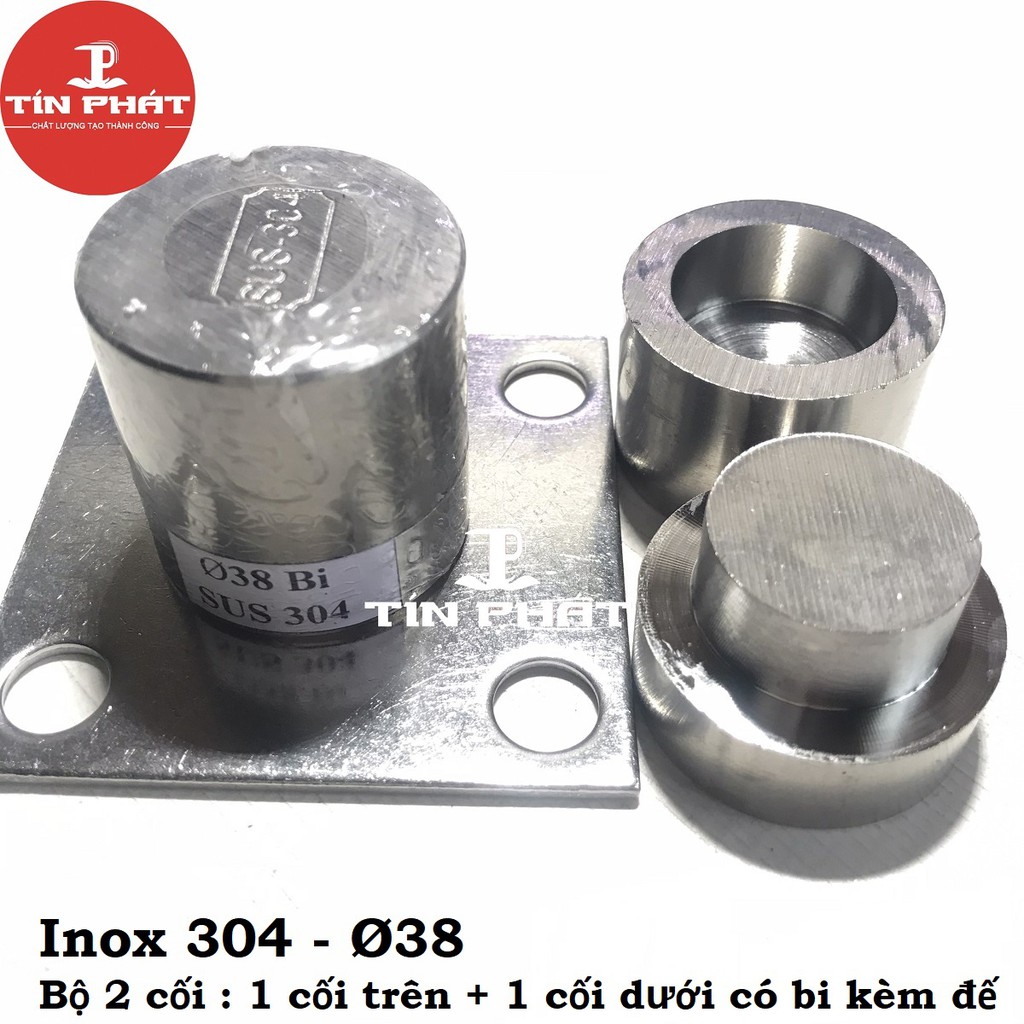 Bản lề cối xoay 360º - Inox 304 Ø38 - Bộ 2 Dùng cho cửa 1 cánh