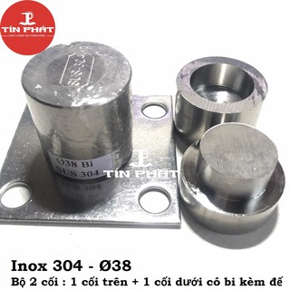 Bản lề cối xoay 360º - Inox 304 Ø38 - Bộ 2 Dùng cho cửa 1 cánh