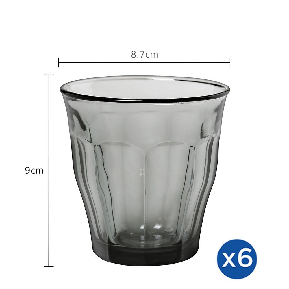 Bộ 6 ly D1027H Duralex - Picardie Xám Grey 250ml Thủy tinh cường lực cao cấp Pháp