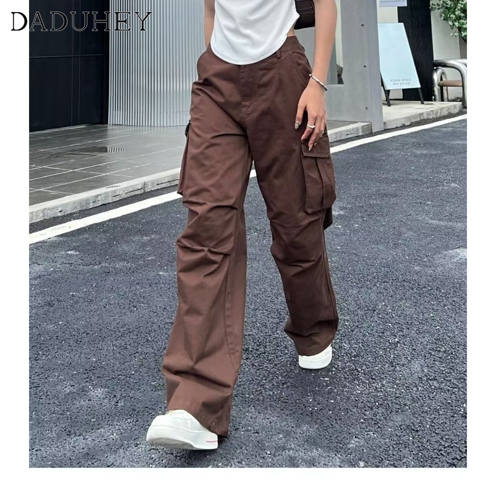 Quần túi hộp DaDuHey ống suông rộng hợp thời trang mùa thu 2022 mới cho nam và nữ