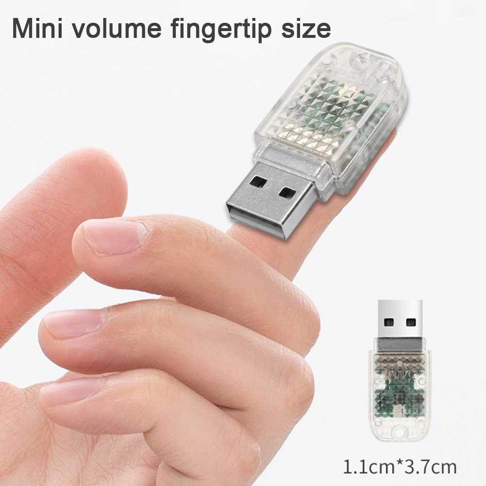 Đèn LED USB Mini Nhiều Màu Sắc Điều Khiển Bằng Giọng Nói Trang Trí Xe Hơi