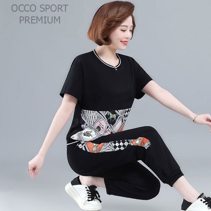 [CAO CẤP] BỘ THỂ THAO TRUNG NIÊN COTTON CAO CẤP PHỐI THUN 3D TN08.HOẠ TIẾT IN 3D SẮC NÉT [HÀNG XUẤT NHẬT-HÀN QUỐC]