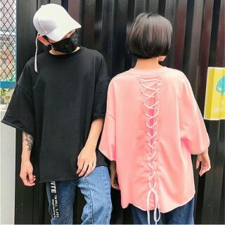 Áo Thun Unisex Tay Lửng Đan Dây Lưng Cực Chất