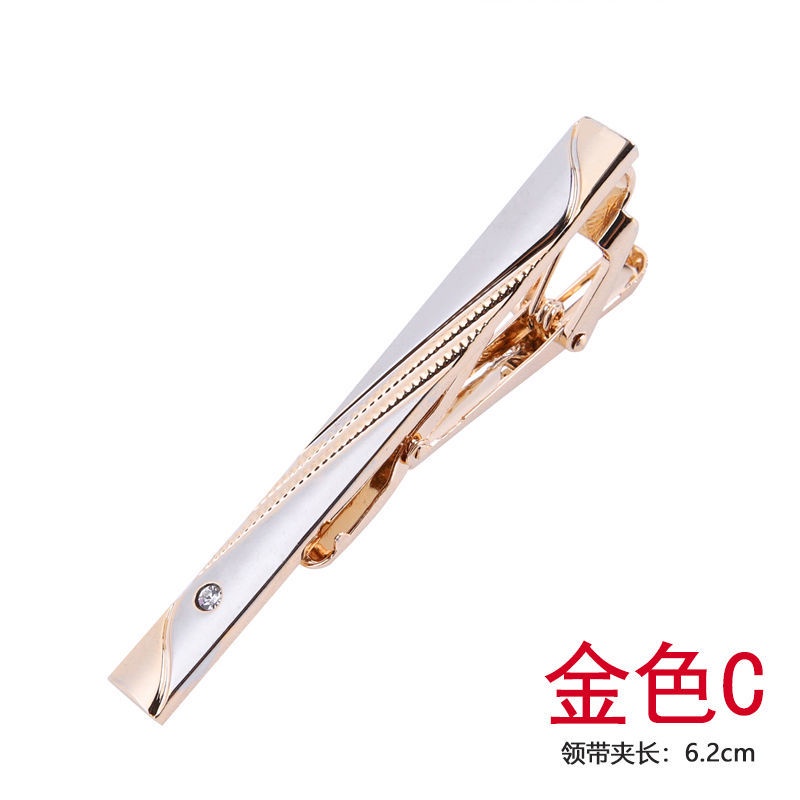 Kẹp cà vạt màu vàng thiết kế đơn giản phong cách Hàn Quốc thời trang công sở dành cho cả nam và nữ