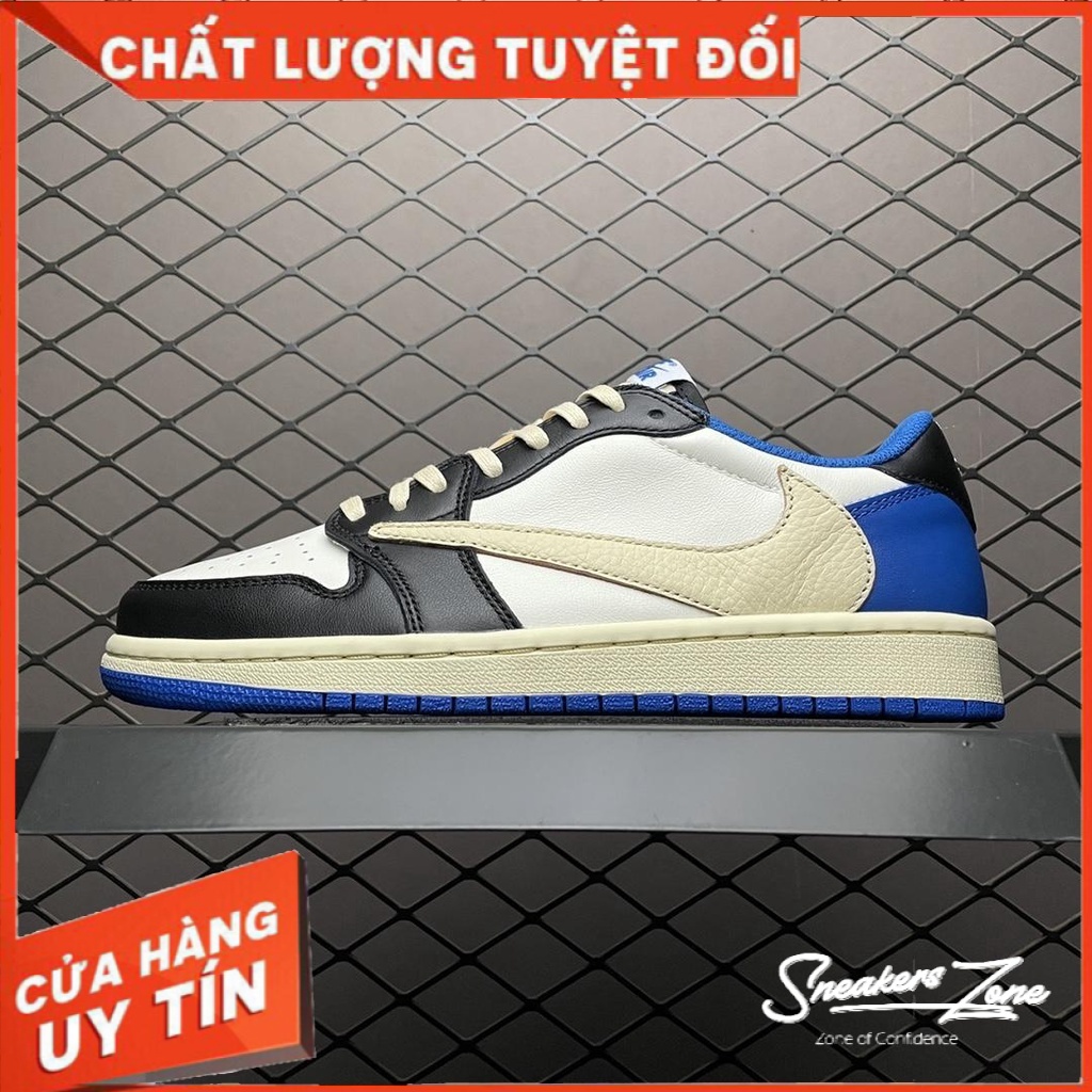 Giày Thể Thao Air Jordan 1 Low Travis Scott Fragment Cổ Thấp Màu Xanh đen Siêu Đẹp Phù Hợp Mọi Dịp Sneaker World