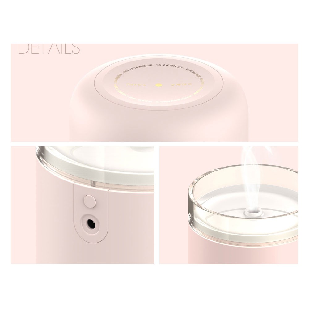 Máy tạo độ ẩm siêu âm Ureliffe có led sạc qua USB thiết kế hình cây nến mềm mại độc đáo 280ml