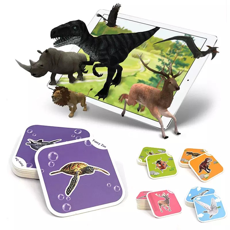 Bộ thẻ vườn thú áo 4D  Fancy Zoo bộ 68 loài động vật với 13 ngôn ngữ