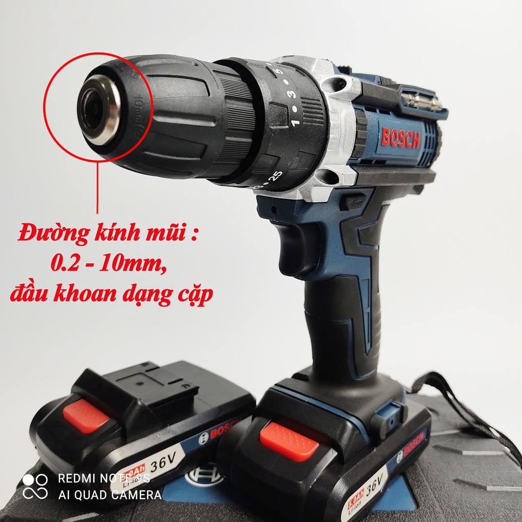 Máy Khoan Pin Bosch 36V, khoan tường khoan bê tông,khoan sắt 3 chức năng có búa, dễ dàng sử dụng,  Giá Rẻ - Khỏe- Chất L