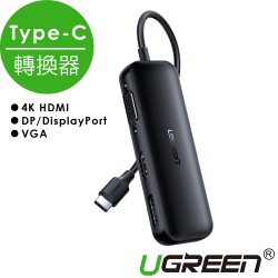 HUB USB Type C 3 in 1 Ugreen 60568 DisplayPort 2K@144Hz,HDMI 4K@60Hz+(VGA Dual) Chính Hãng