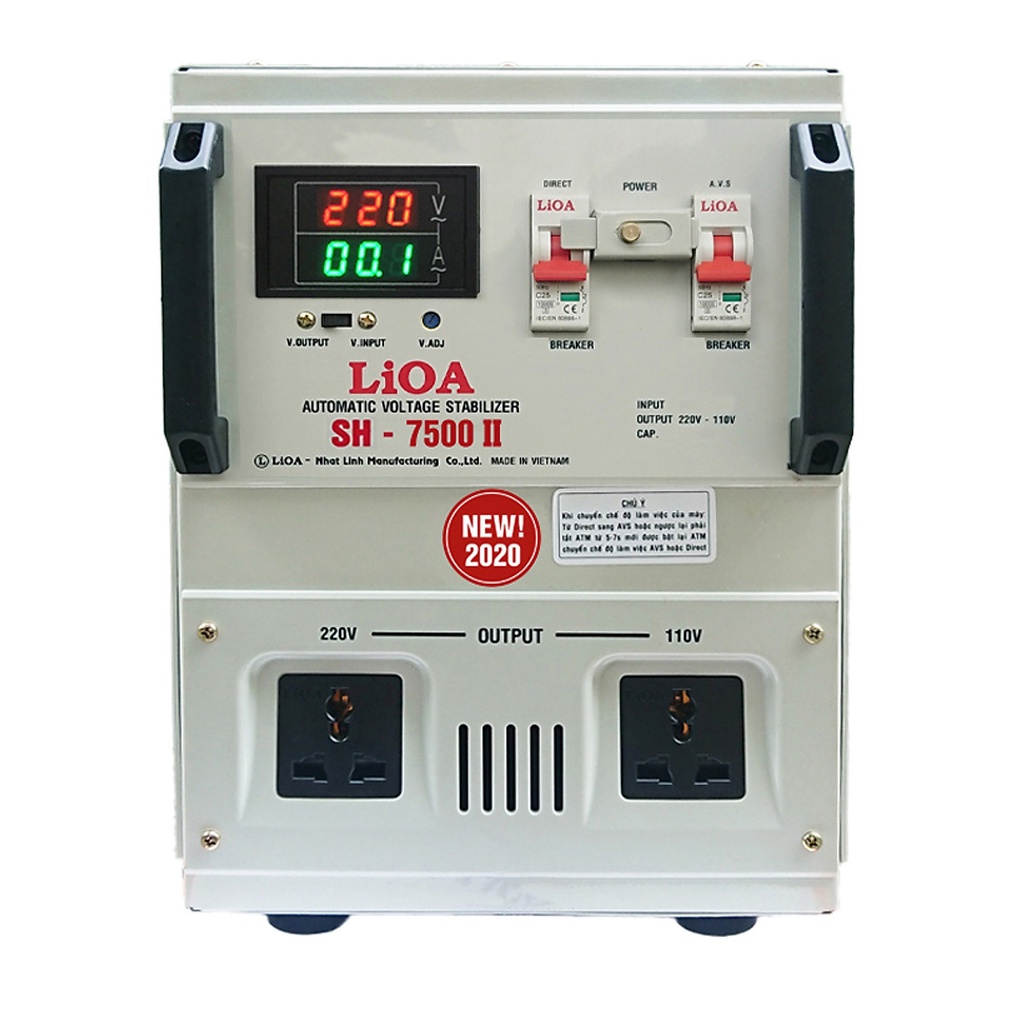Ổn áp Lioa công suất 7.5kVA 1 pha (SH 7500II NEW2020) hàng chính hãng bảo hành 3 năm