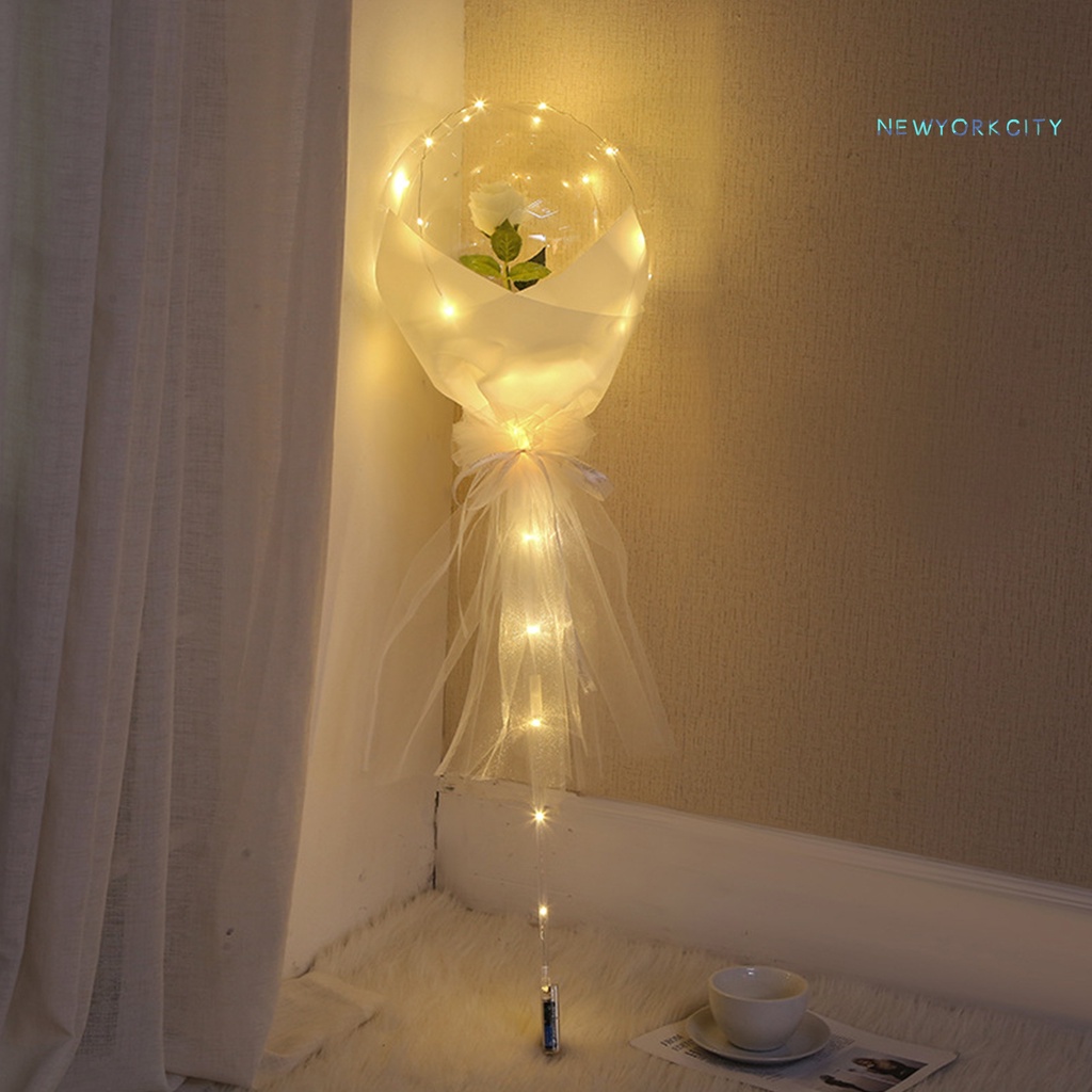 1 Set Bong Bóng Hình Hoa Hồng Phát Sáng Đẹp Mắt Dùng Trang Trí Tiệc
