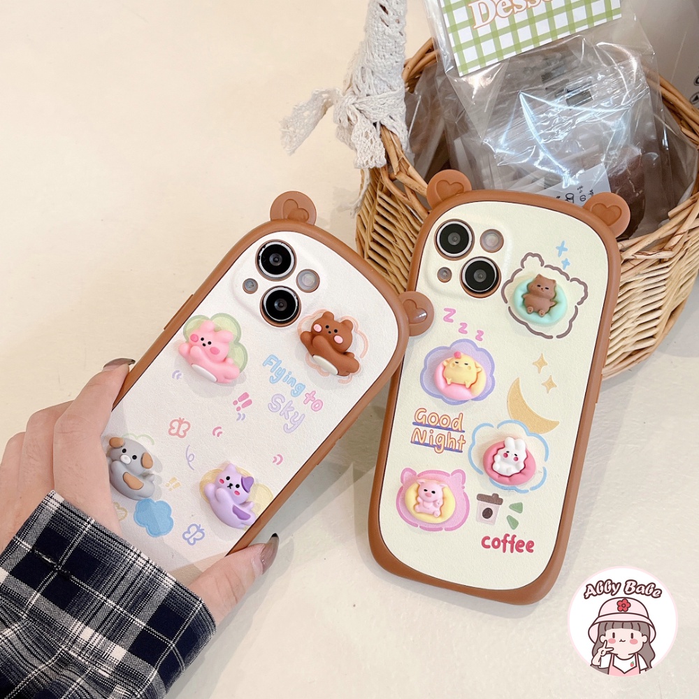 Ốp Điện Thoại TPU Mềm Chống Sốc Hình Tai Gấu / Thỏ 3D Cho Iphone 14 Pro Max 11 7Plus 13 12 11 Pro Max X XS 12 13