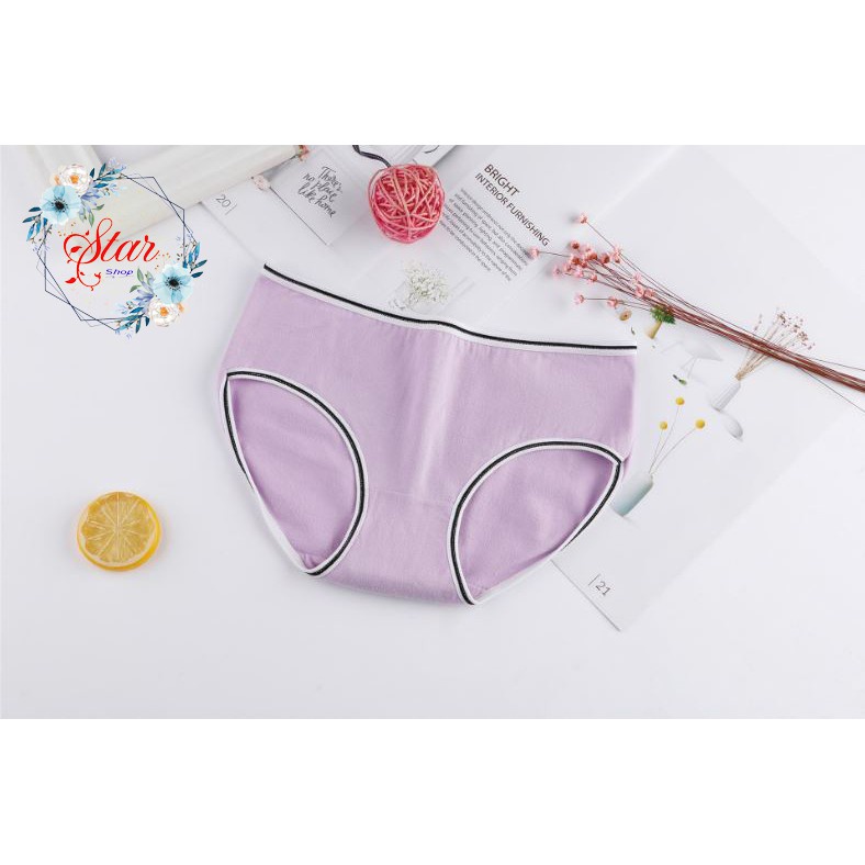 Quần Lót Nữ Cotton Viền Đen Eo Thấp F07