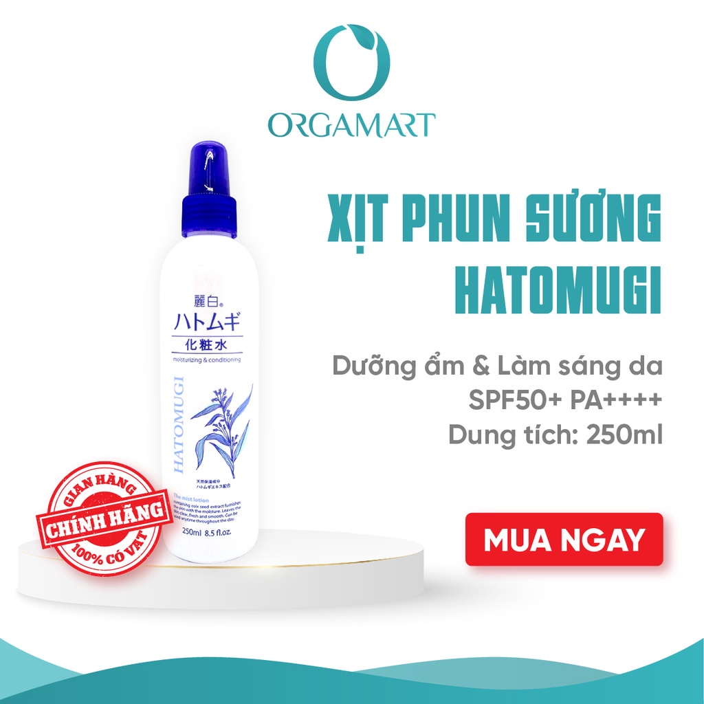 Xịt Phun Sương Dưỡng Ẩm Và Làm Sáng Da Hatomugi Nhật Bản (chai 250ml)