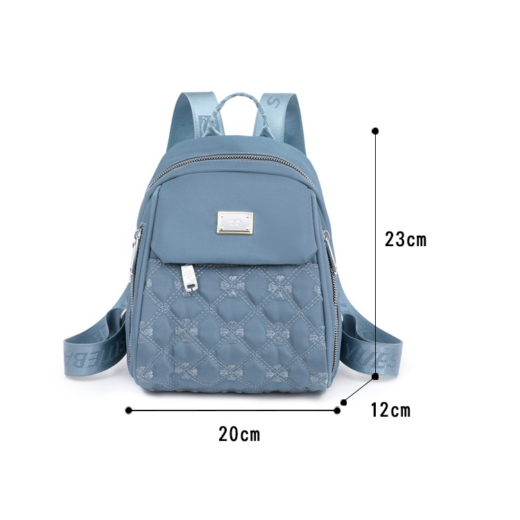 Ba Lô Đeo Vai Hình Vuông Nhiều Ngăn Bằng Vải Nylon Gọn Nhẹ Chống Thấm Nước Đa Năng Cho Nữ