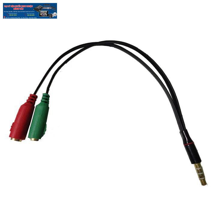 DÂY CHIA TỪ JACK 3.5LY RA 2 ĐẦU LỖ MIC VÀ PHONE