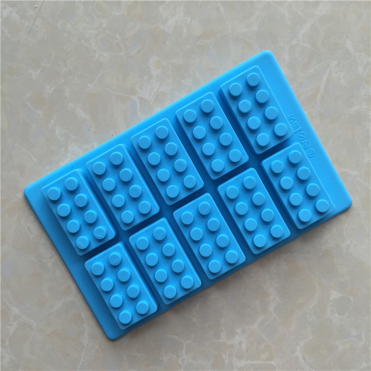 HCM - Khuôn silicon lego 10 viên làm bánh, socola, rau câu