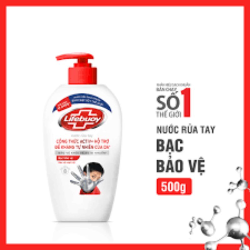 Nước rửa tay Lifebuoy Bảo vệ khỏi vi khuẩn 500gr (Chai)