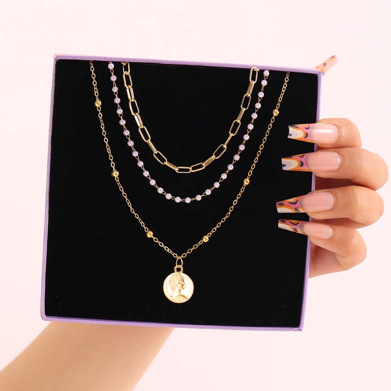 Vòng cổ Nhiều Lớp Mặt Hình Trái Tim Và Bướm Thời Trang Cho Nữ