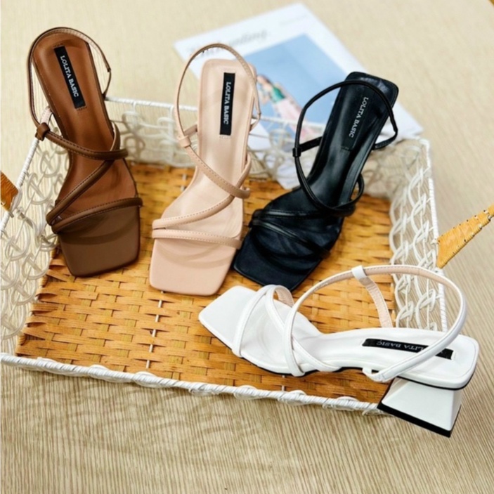 Sandal cao gót quai mảnh gót tam giác, giày cao gót 5cm Chị Đẹp Store mã L198