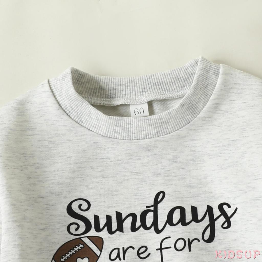 KIDSUP1-Toddler Baby Sweatshirt Rompers Rugby Letter Print Casual Long Sleeve Jumpsuit for Newborn Girl Boy