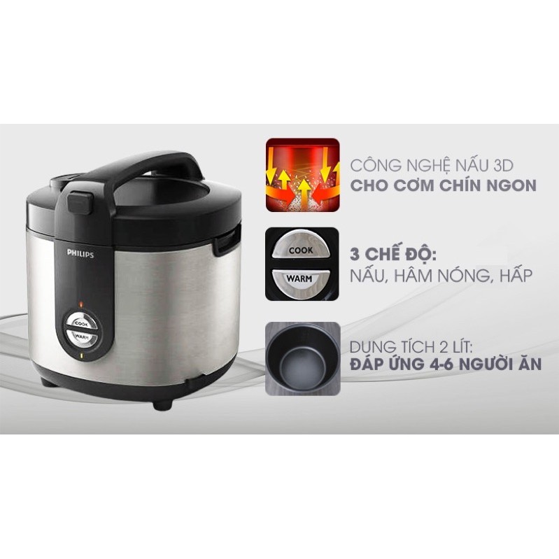 Nồi cơm điện cao cấp Philips HD3132/66 | BigBuy360 - bigbuy360.vn