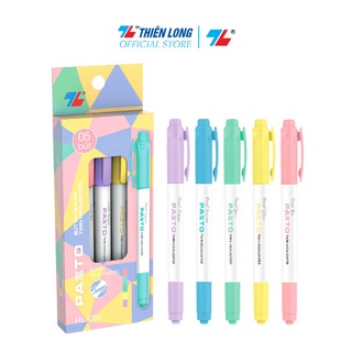 Bút dạ quang màu Pastel Thiên Long Pazto HL-016 - Bút dạ quang rửa được - Không để lại vết khi Photocopy