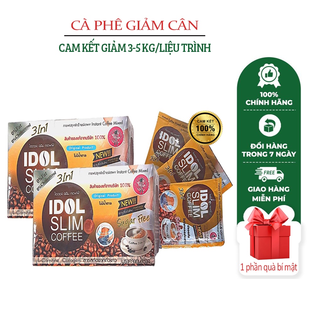 Cà phê giảm cân Idol Slim Coffee 3In1 Cafe giảm cân Thái Lan hộp 10 gói